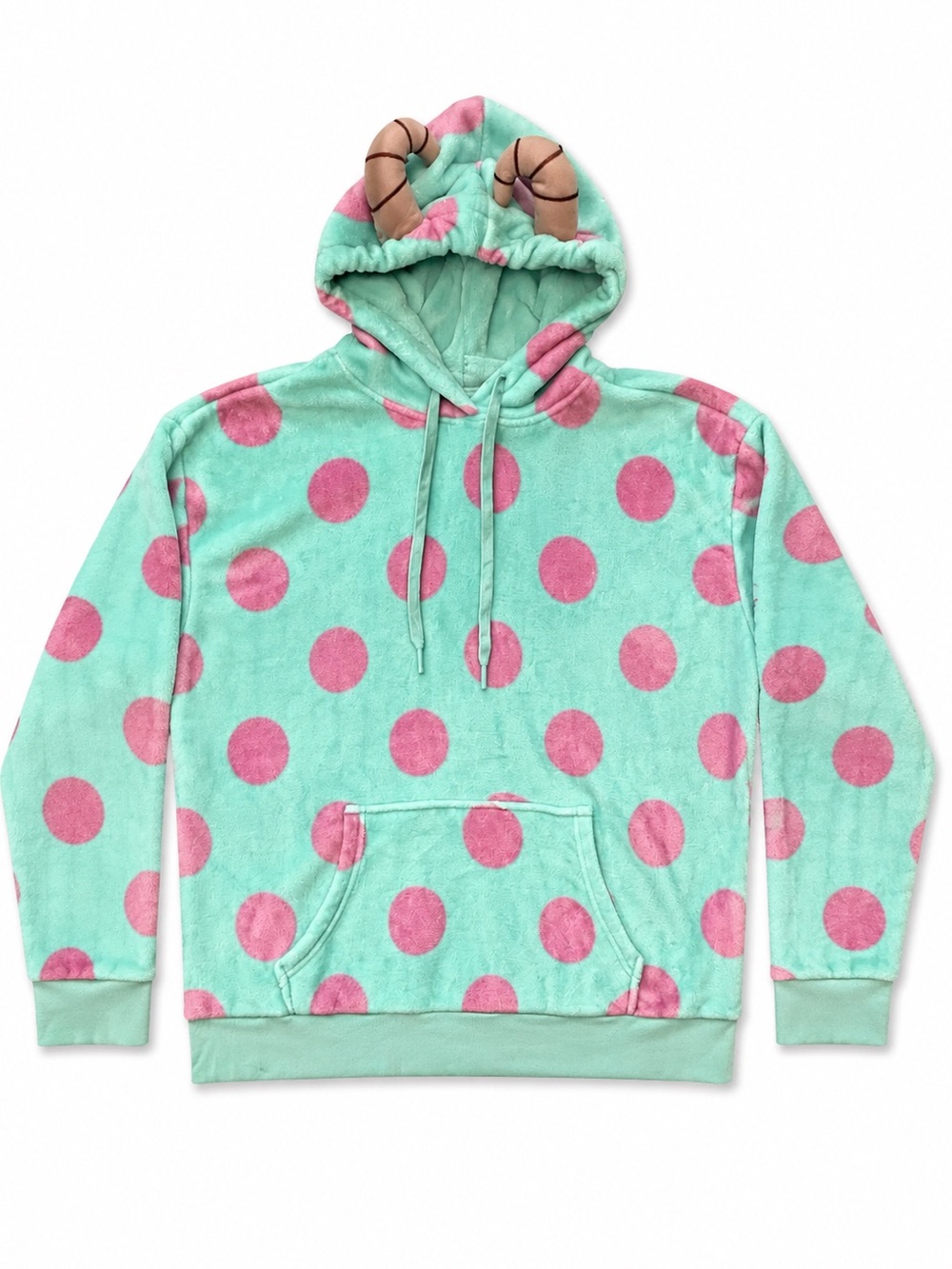 Disney Pixar Monsters Inc Sulley Fuzzy Fleece Costume hoodie with horns size XL